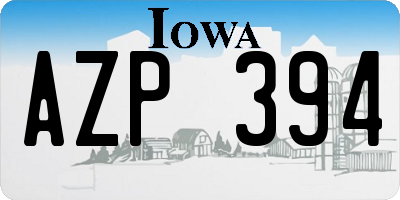 IA license plate AZP394