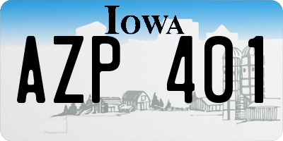 IA license plate AZP401