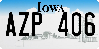 IA license plate AZP406