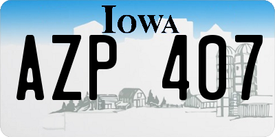 IA license plate AZP407