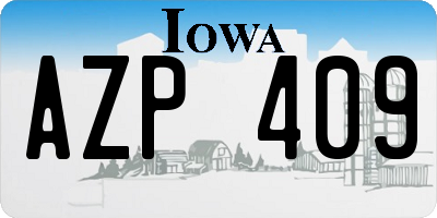 IA license plate AZP409