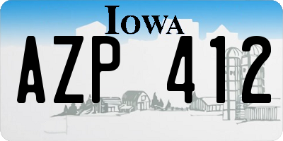 IA license plate AZP412