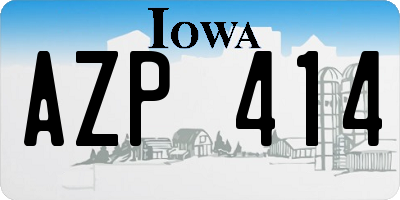 IA license plate AZP414
