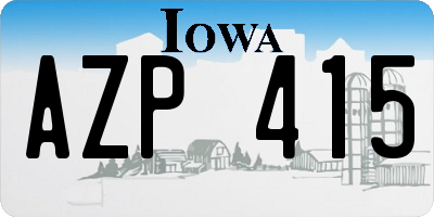IA license plate AZP415