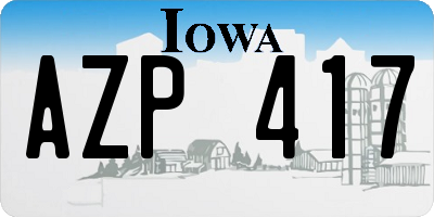IA license plate AZP417