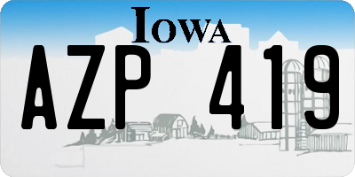 IA license plate AZP419