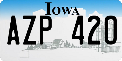 IA license plate AZP420