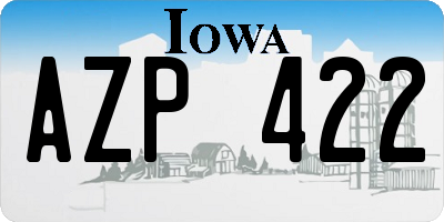 IA license plate AZP422