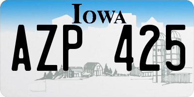 IA license plate AZP425
