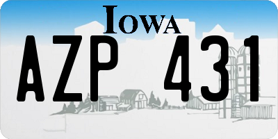 IA license plate AZP431