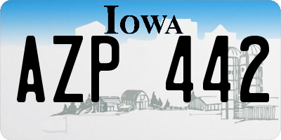 IA license plate AZP442