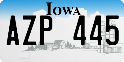 IA license plate AZP445