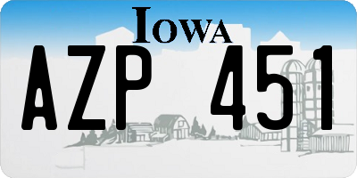 IA license plate AZP451
