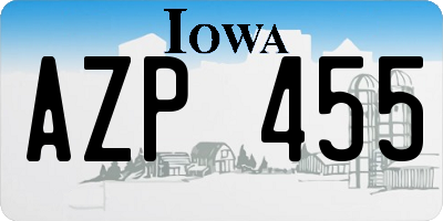 IA license plate AZP455