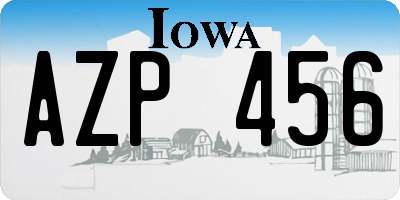 IA license plate AZP456