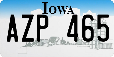 IA license plate AZP465