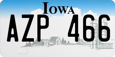 IA license plate AZP466