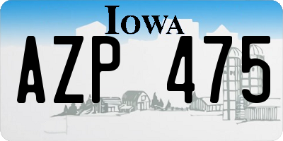 IA license plate AZP475
