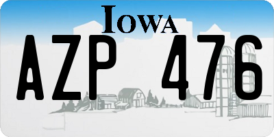 IA license plate AZP476