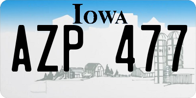 IA license plate AZP477