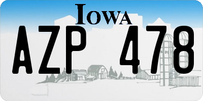 IA license plate AZP478