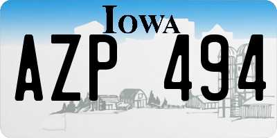 IA license plate AZP494