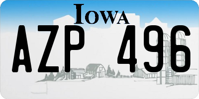IA license plate AZP496