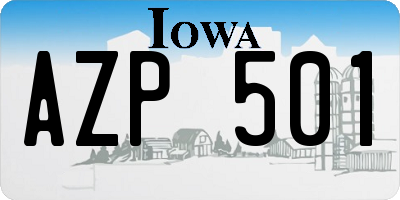 IA license plate AZP501