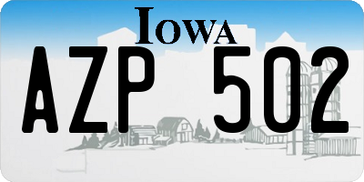 IA license plate AZP502