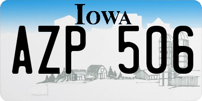 IA license plate AZP506
