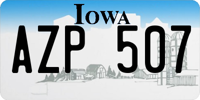 IA license plate AZP507