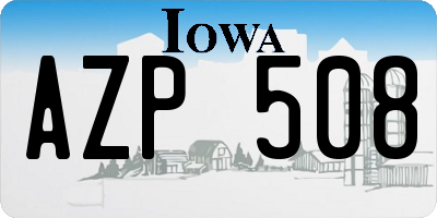 IA license plate AZP508