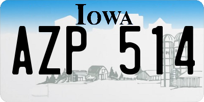 IA license plate AZP514