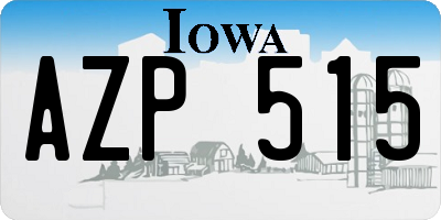 IA license plate AZP515