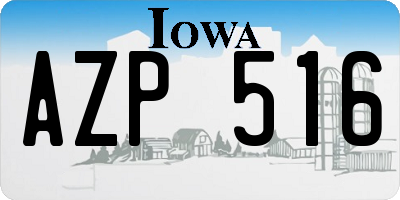 IA license plate AZP516