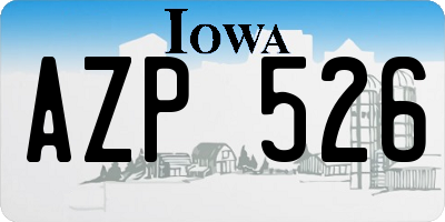IA license plate AZP526