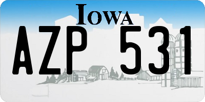 IA license plate AZP531