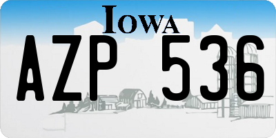 IA license plate AZP536