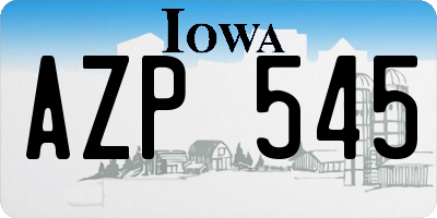 IA license plate AZP545