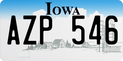 IA license plate AZP546