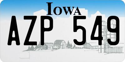 IA license plate AZP549