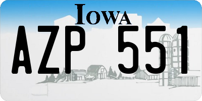 IA license plate AZP551