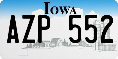 IA license plate AZP552