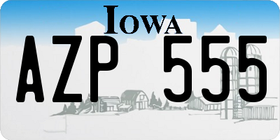 IA license plate AZP555