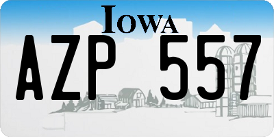 IA license plate AZP557