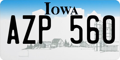 IA license plate AZP560