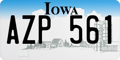 IA license plate AZP561