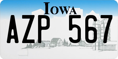 IA license plate AZP567