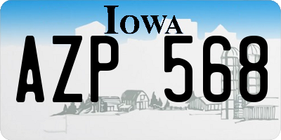 IA license plate AZP568