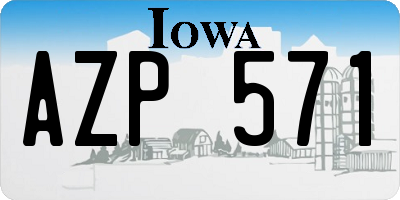 IA license plate AZP571